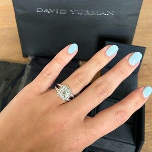 Petite Albion® Ring with Prasiolite and Diamonds, size 5.5